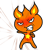 Emoticon caritas de fuego